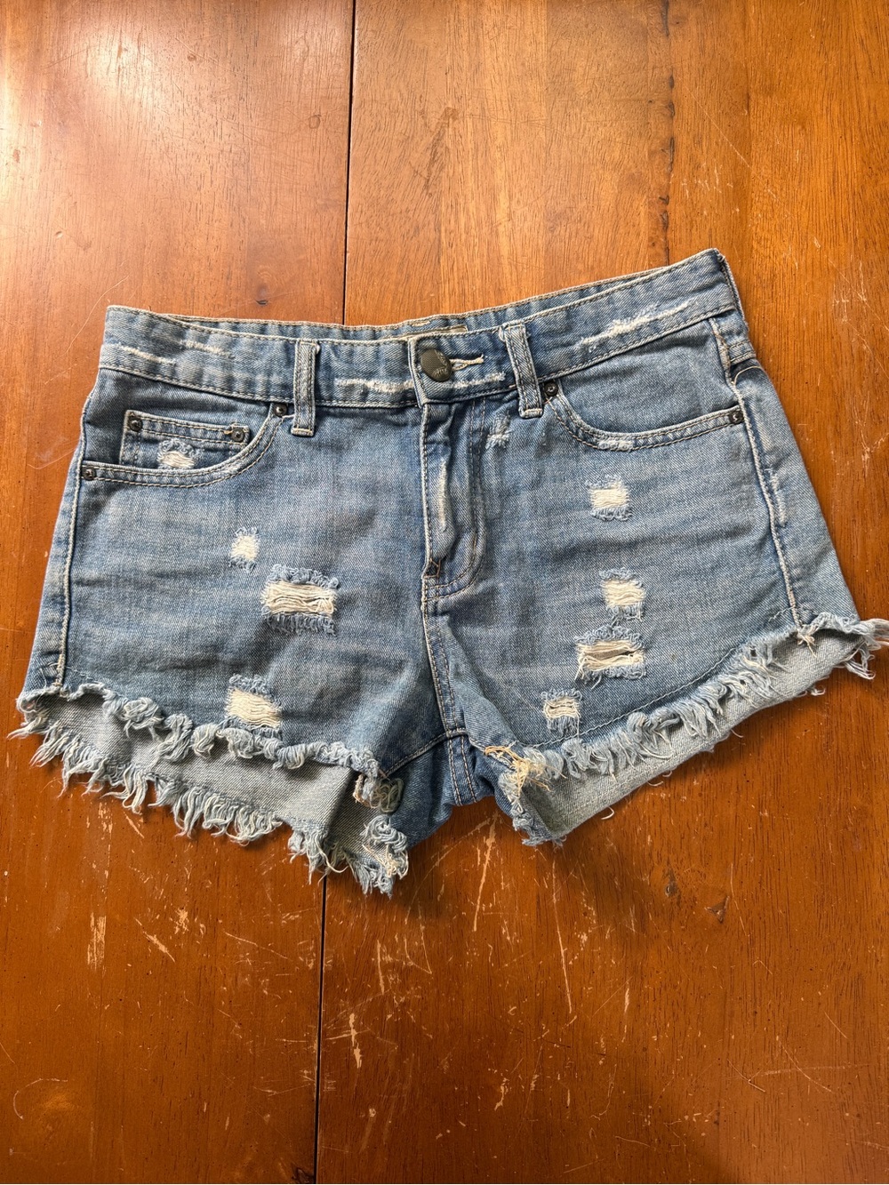 Free People Distressed Denim Shorts - Size 25